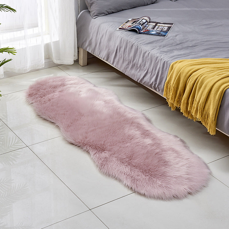 Casual Shag Rug Solid Color Rug Washable Non-Slip Backing Carpet for Living Room