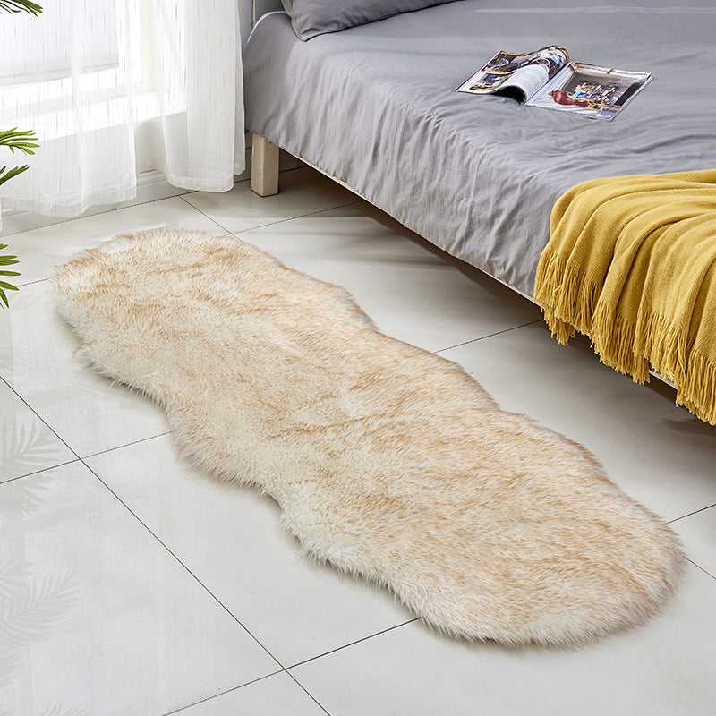 Casual Shag Rug Solid Color Rug Washable Non-Slip Backing Carpet for Living Room