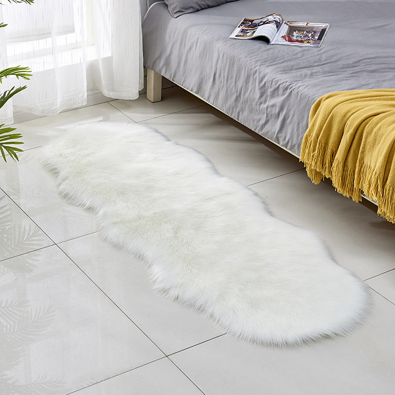 Casual Shag Rug Solid Color Rug Washable Non-Slip Backing Carpet for Living Room