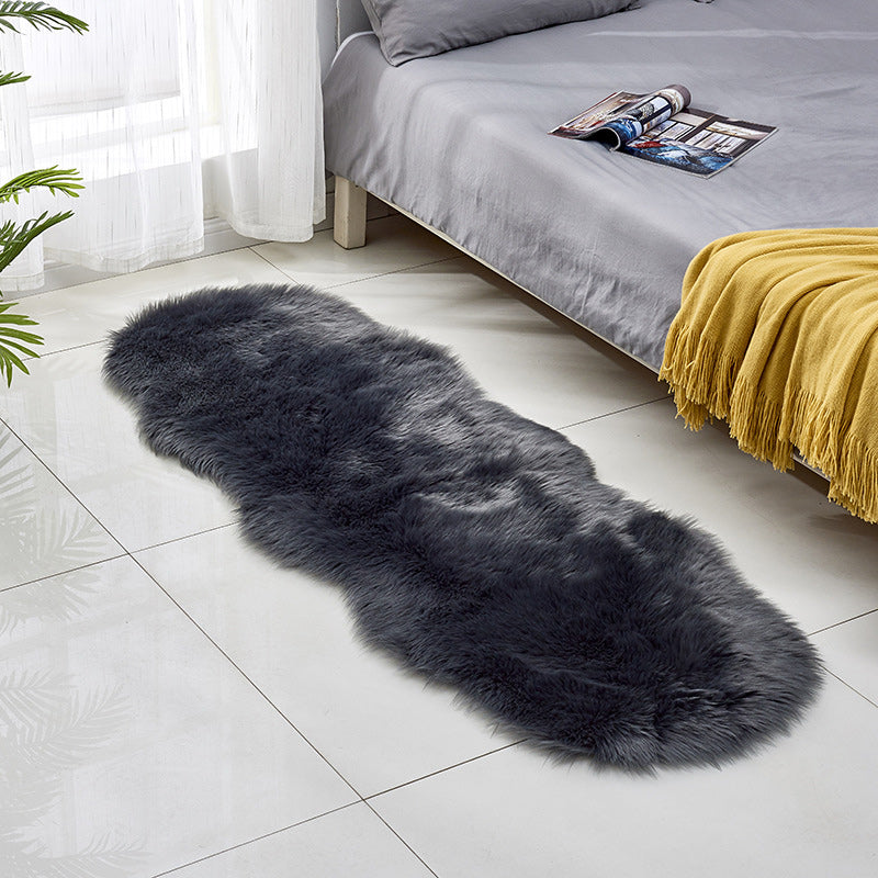 Grey and Purple Casual Rug Shag Solid Color Rug Washable Non-Slip Backing Carpet for Living Room