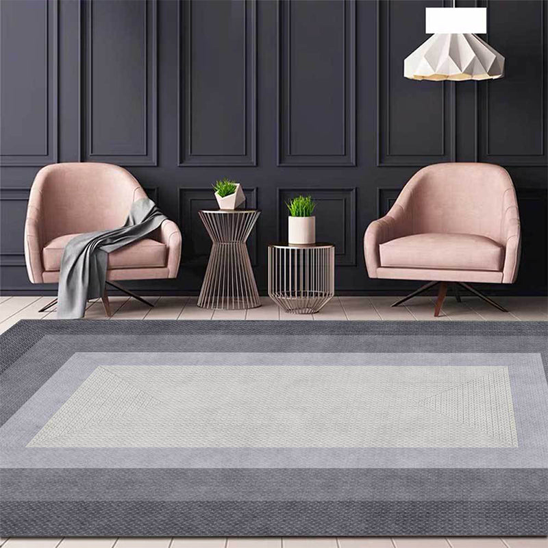 Stijlvol geweven graanpatroon Tapijtgrijs Grijs Modern Rug Polyester Wasbaar Wasbaar Non-slip ruggebied Tapijt voor slaapkamer