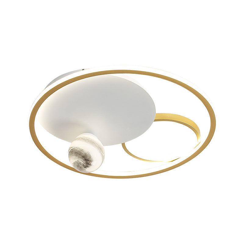 Gold Circular Ceiling Flush Simplicity LED Metallic Flush Mount Light Fixture for Bedroom