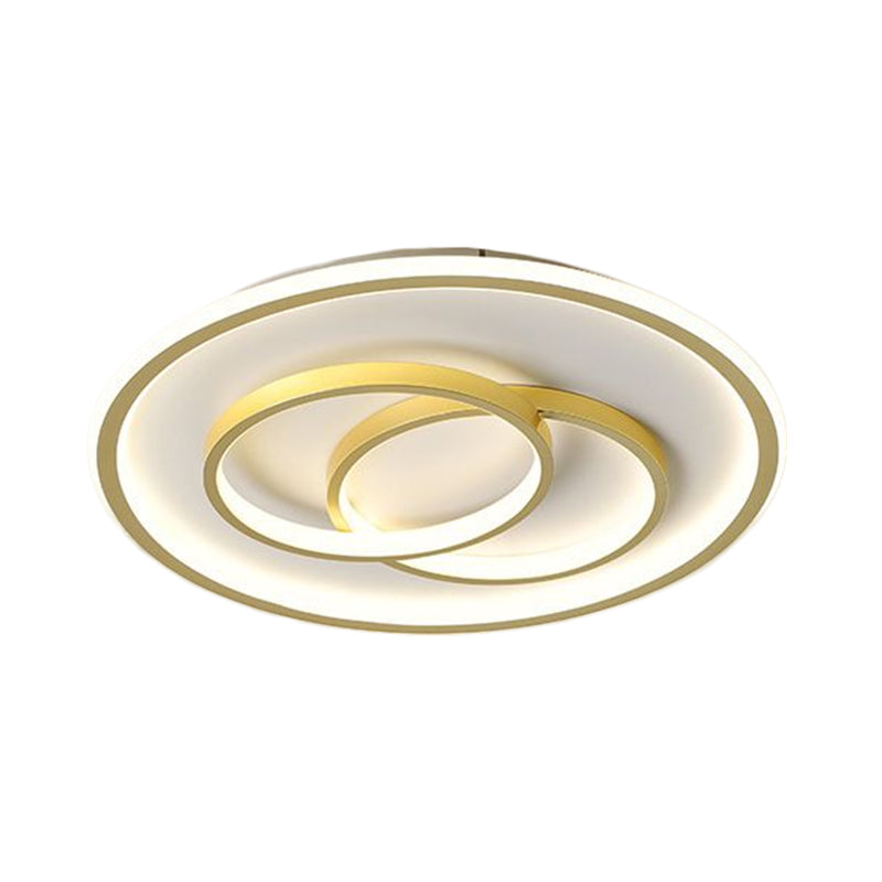 Metallic Croce Ring Massimale Fissaggio Contemporary Black / Gold LED Flush Montaggio Illuminazione a Warm / White Light, 16,5 "/20.5" W