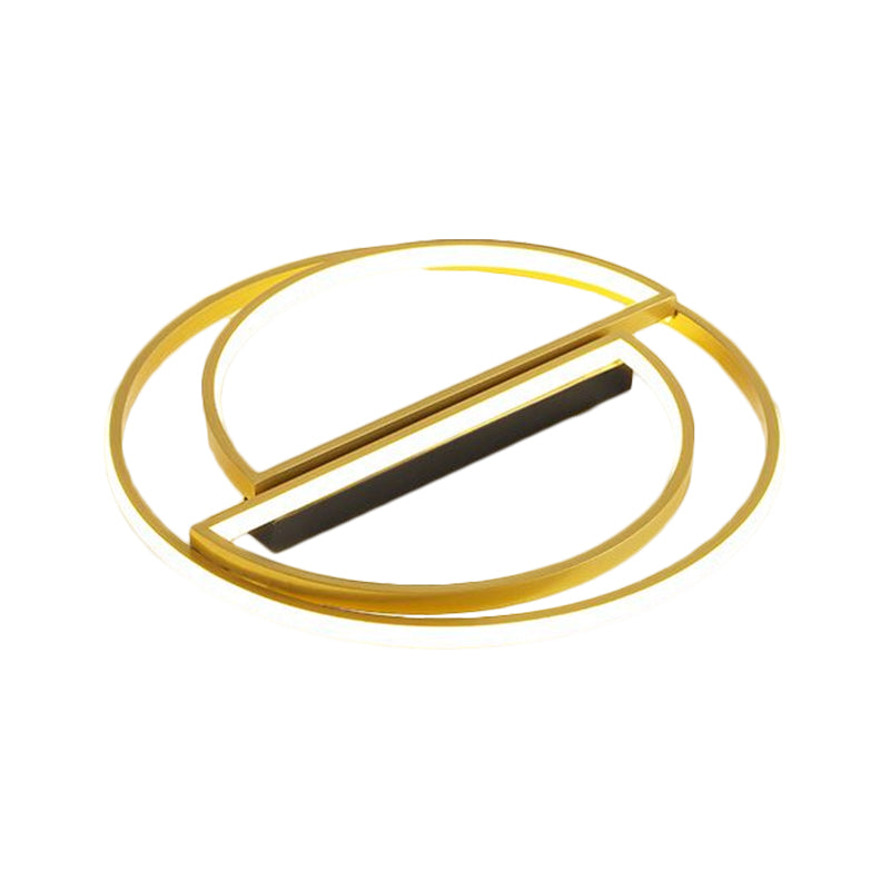 Lampada da incasso a cerchio integrato nero/oro Simplicity Apparecchio da soffitto in metallo a LED con luce calda/bianca, larghezza 16,5"/20,5"