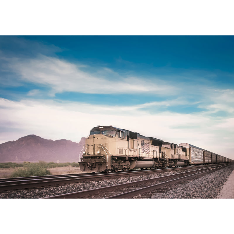 Non-Woven Texture Decorative Mural Decal Steampunk Onrushing Train Wall Covering