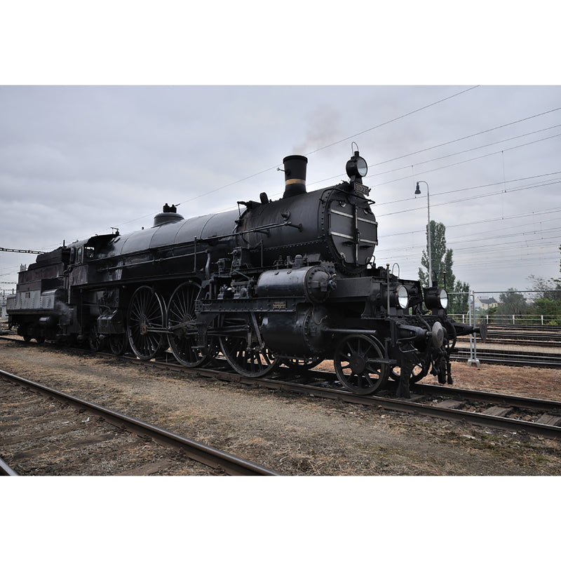 Train Printed Mural Decal Industrial Non-Woven Texture Wall Covering in Pastel Color