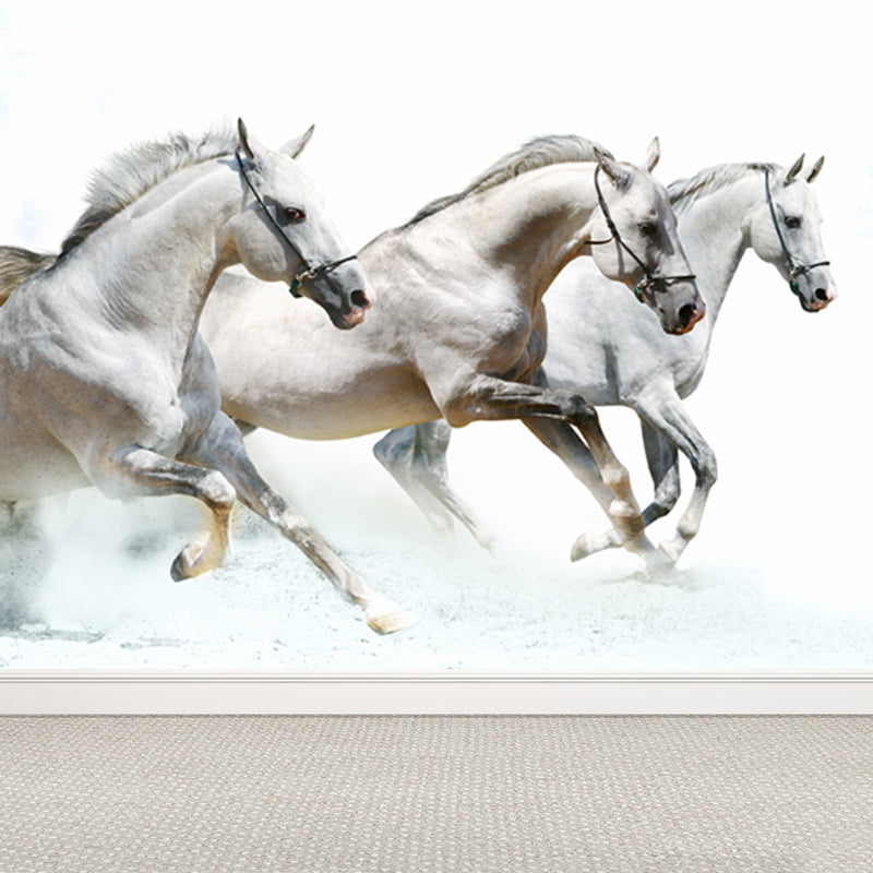 Horse Mural Decal Modern Decorative Boys Room Wall Covering, Custom Size Available