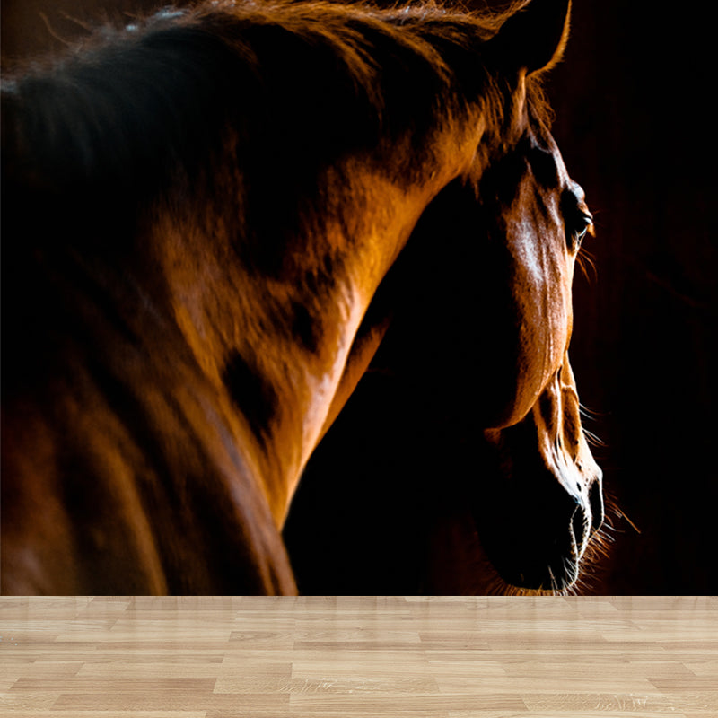 Modern paard muurschildering behang pastel kleur eetkamer muur decor, op maat bedrukt