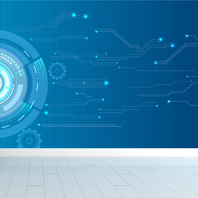 Abstract Pattern Mural Decal Modern Non-Woven Materials Wall Decor in Dark Color