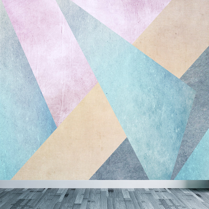 Stacked Triangle Pattern Wall Mural Contemporary Non-Woven Material Wall Covering