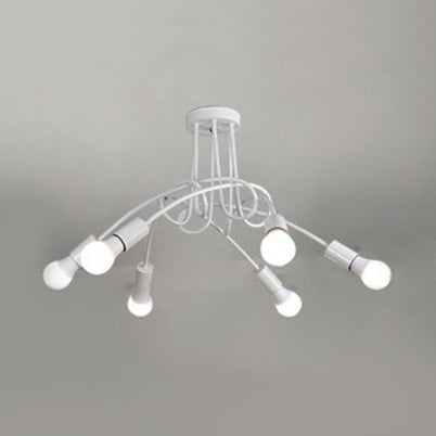 Montaje empotrado de techo de 3/5 cabezales con brazo giratorio, iluminación de montaje semiempotrado de cocina elegante Retro de Metal en blanco y negro