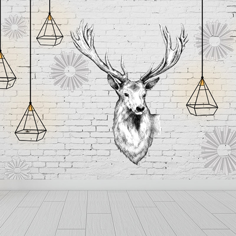 Reindeer Wall Mural Modern Decorative Living Room Wall Covering, Custom Size Available
