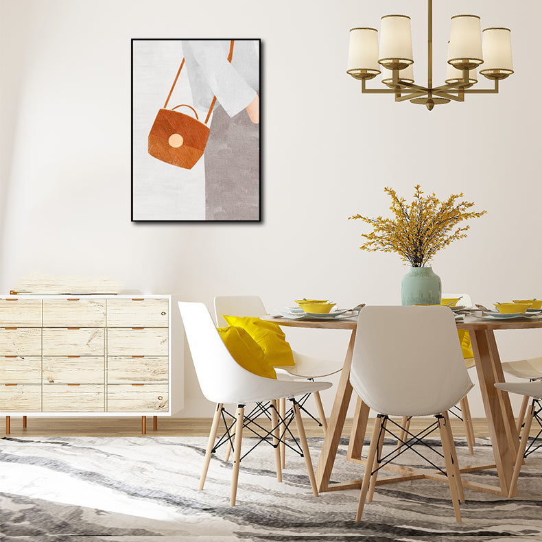 Toile d'art mural texturé, décoration murale avec figurines de mode nordique, couleur douce pour la maison