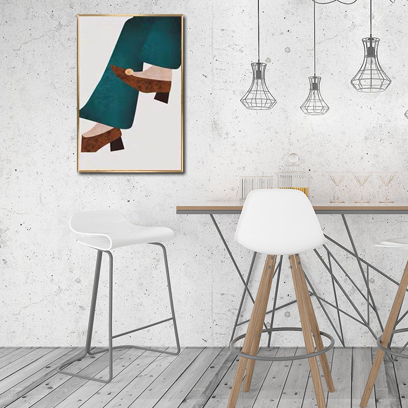 Toile d'art mural texturé, décoration murale avec figurines de mode nordique, couleur douce pour la maison