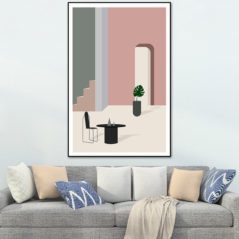 Toile intérieure de maison nature morte, décor artistique mural texturé nordique de couleur claire pour la maison