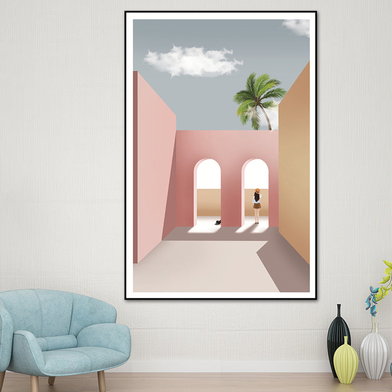 Toile intérieure de maison nature morte, décor artistique mural texturé nordique de couleur claire pour la maison