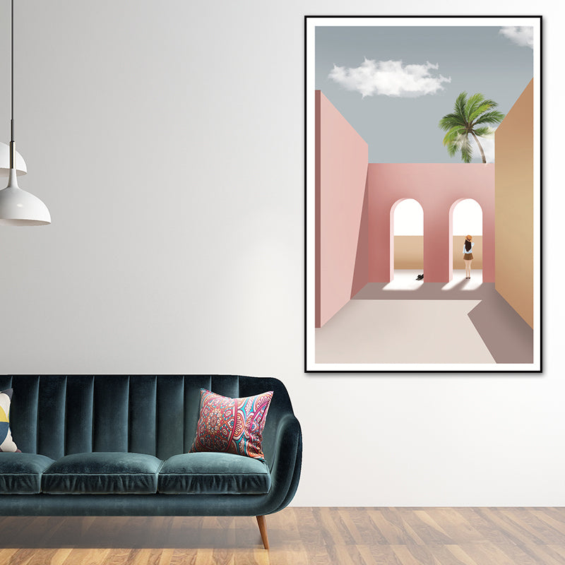 Toile intérieure de maison nature morte, décor artistique mural texturé nordique de couleur claire pour la maison