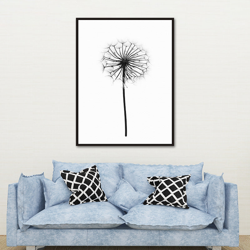 Scandinavian Style Dandelion Print Canvas White Natural Botanical Wall Art Decor
