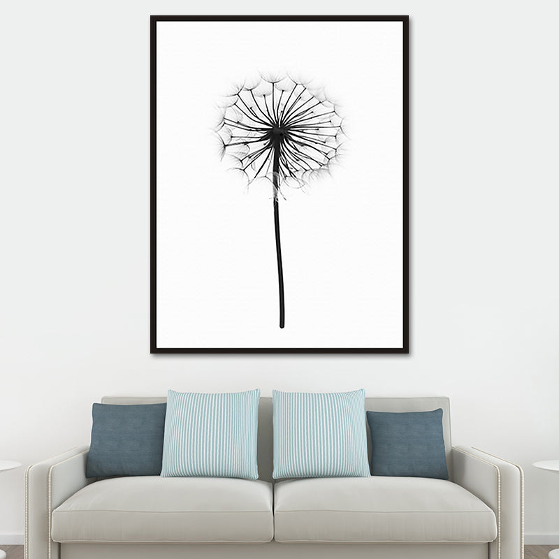 Scandinavian Style Dandelion Print Canvas White Natural Botanical Wall Art Decor