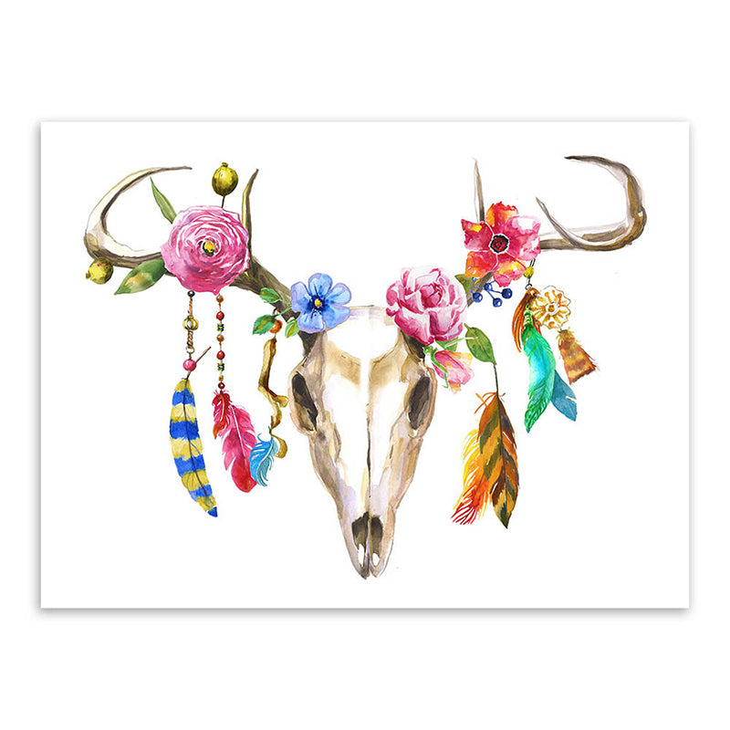 Headwear Painting Canvas Textured Childrens Art Living Room Wall Decoration in White