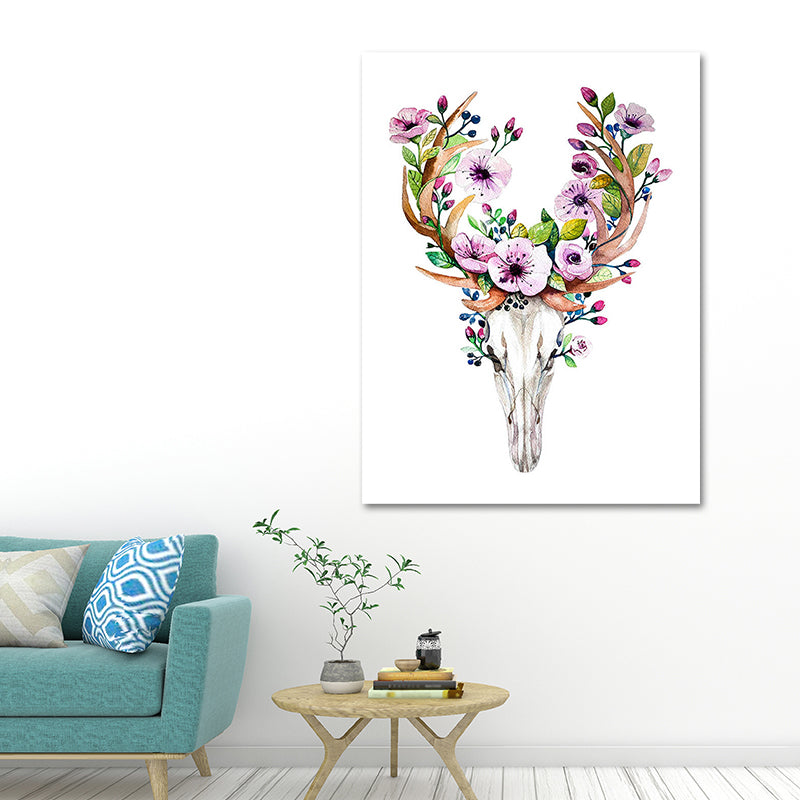 Headwear Painting Canvas Textured Childrens Art Living Room Wall Decoration in White