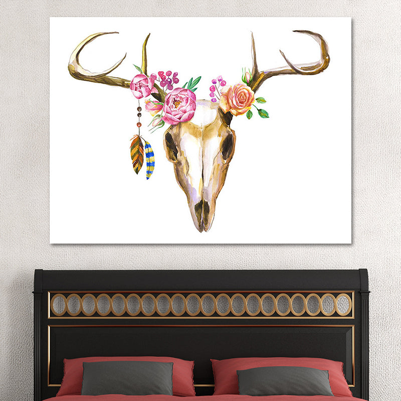 Headwear Painting Canvas Textured Childrens Art Living Room Wall Decoration in White