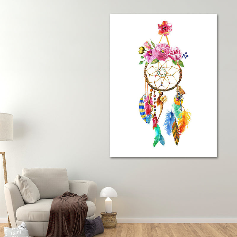 Headwear Painting Canvas Textured Childrens Art Living Room Wall Decoration in White