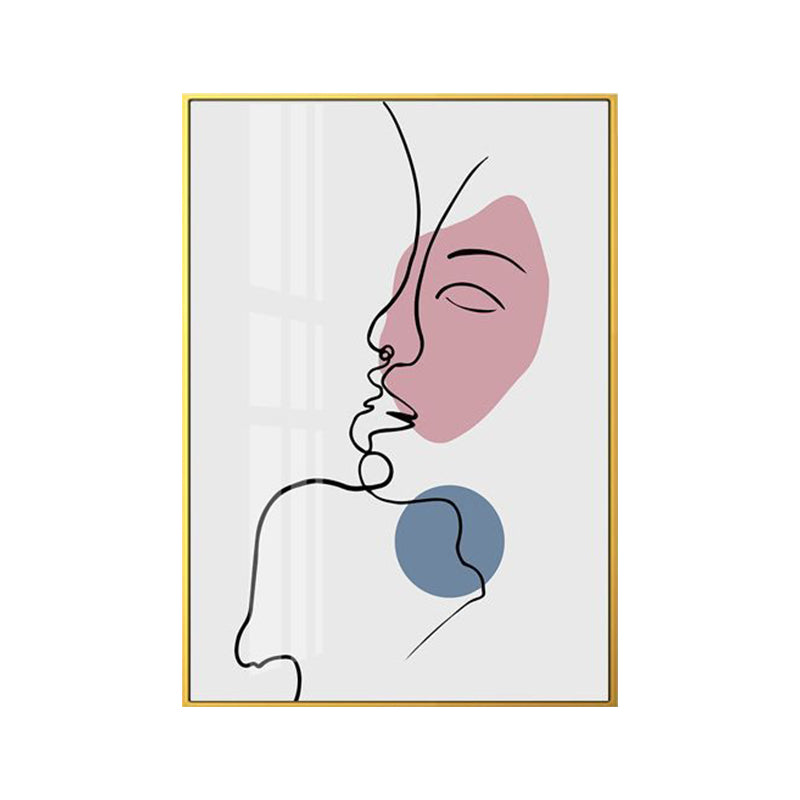 Character Pattern Wall Decor in Pastel Color Nordic Style Canvas for Living Room