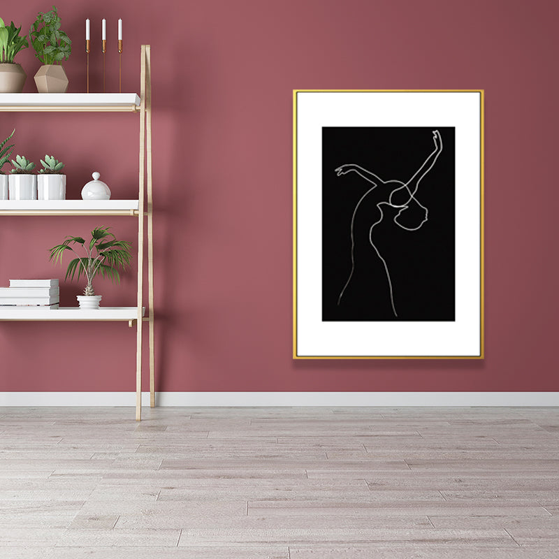 Dancing Girl Portrait Painting for Girls Bedroom in White, Multiple Sizes Available