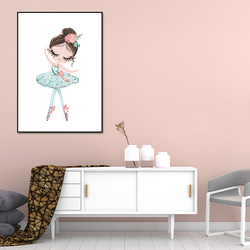 Illustration Ballet Girl Décoration murale pour chambre à coucher, couleur pastel, surface texturée