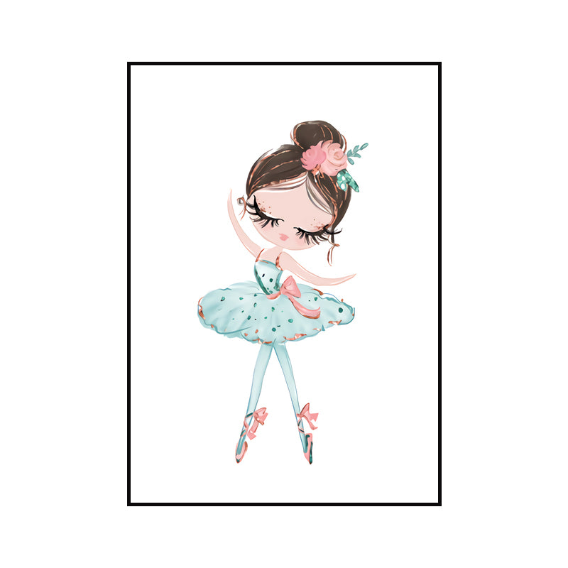 Illustration Ballet Girl Décoration murale pour chambre à coucher, couleur pastel, surface texturée