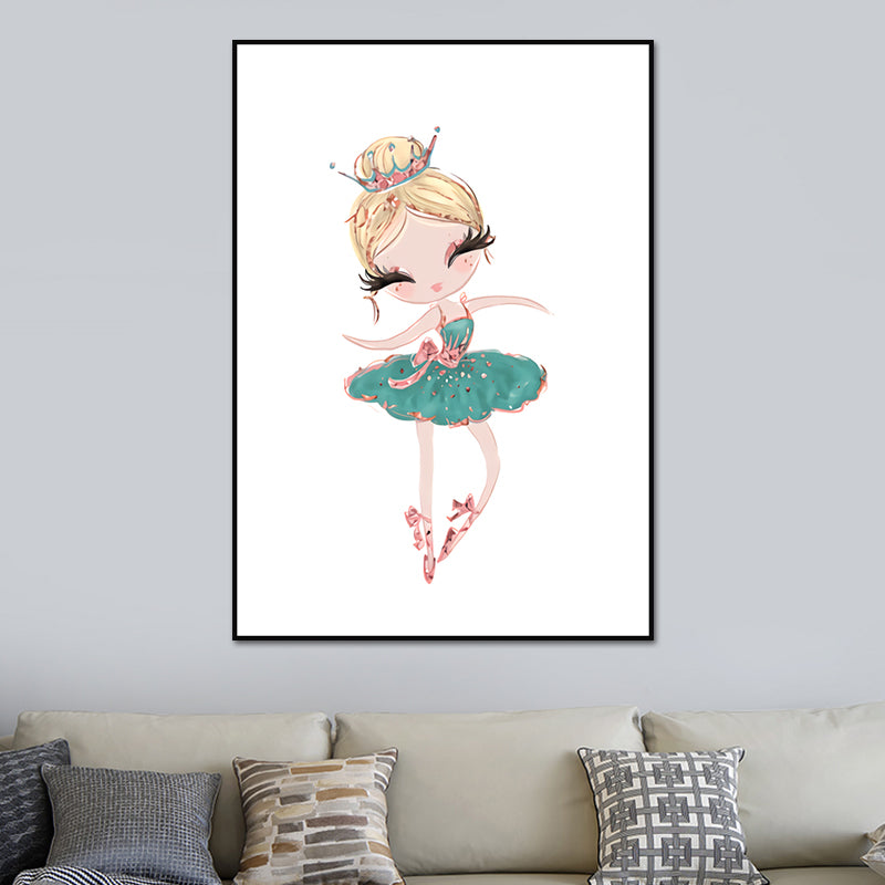 Illustration Ballet Girl Décoration murale pour chambre à coucher, couleur pastel, surface texturée
