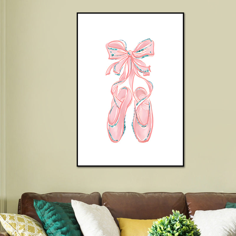 Ballet Wall Art Kids Style Cute Cartoon Canvas Print in Soft Color for Bedroom