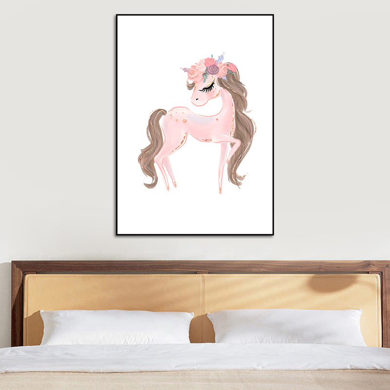 Ballet Wall Art Kids Style Cute Cartoon Canvas Print in Soft Color for Bedroom