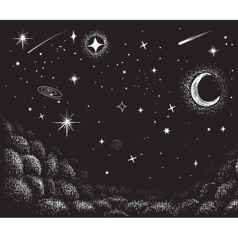 Autocollant Mural contemporain avec vue sur le ciel étoilé, décoration murale anti-taches de couleur foncée pour salle de bain