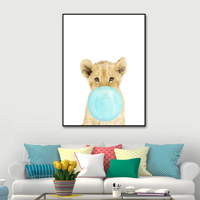 Pastel Color Animals Illustrations Art Textured Kid's Style Children Bedroom Canvas