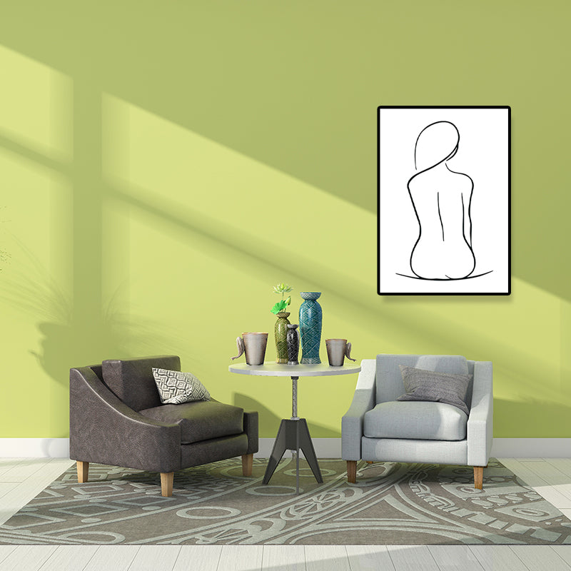 Canvas Textured Painting Nordic Style Pencil Girl's Portraiture Wall Art, Multiple Sizes
