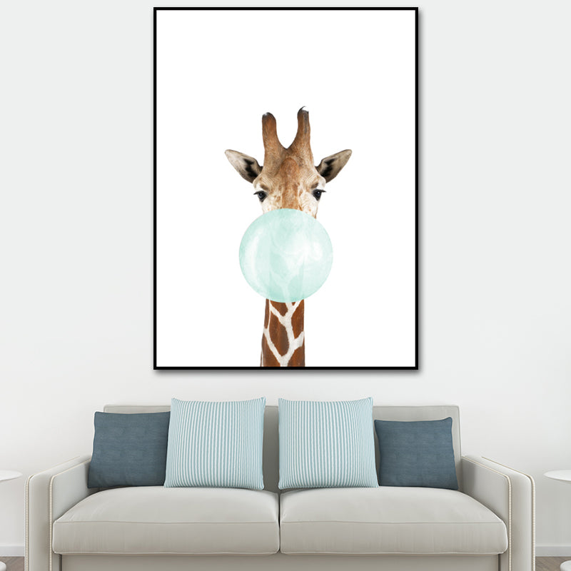 Animals Image Wall Decor Kid's Style Textured Girls Bedroom Painting, Multiple Sizes