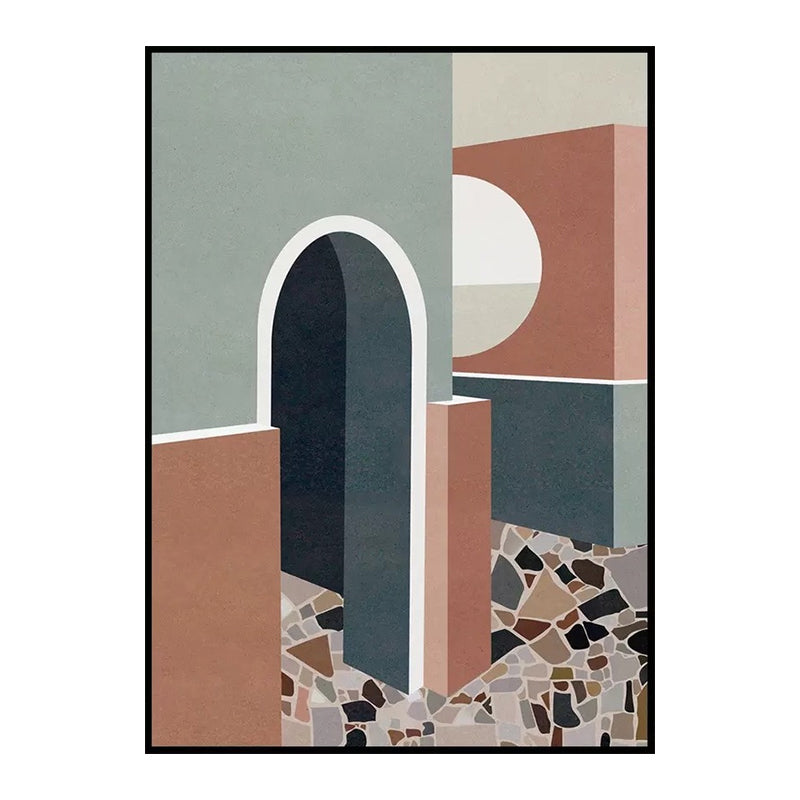 Contemporary House Interior Painting in Soft Color Textured Wall Art for Guest Room