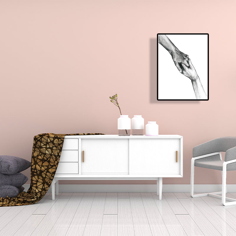 Scandinavian Two Hands Portrait Painting White Kitchen Backsplash Wall Art Print