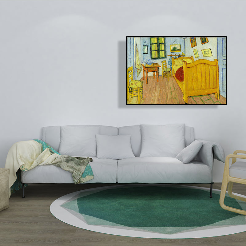 Vincents Bedroom in Arles Painting Rust Classical House Interior Wall Art in Yellow