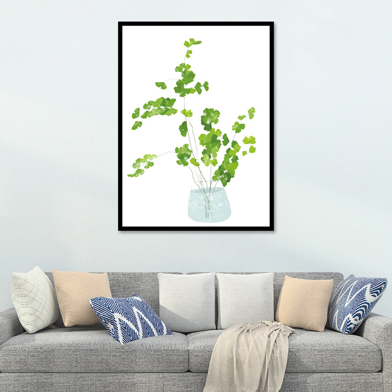 Nordic Bonsai Art Print Canvas Textured Pastel Color Wall Decor for Sitting Room