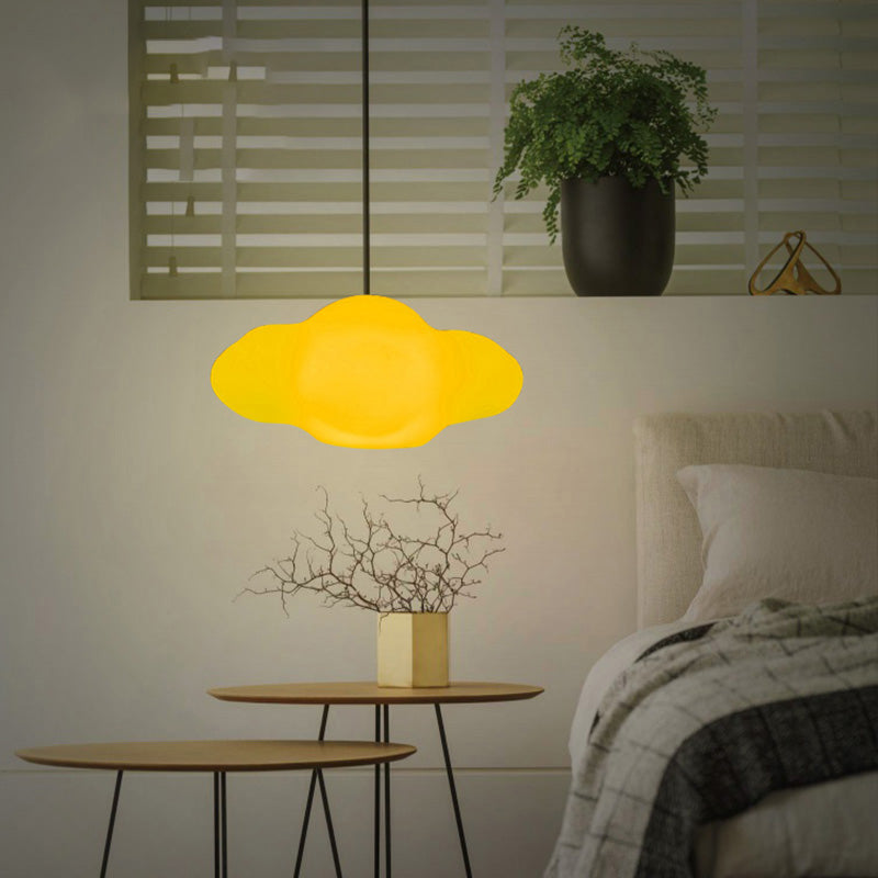 Witte wolk hangend licht modern PE 1 licht wit hanglamp in warm/wit voor slaapkamer