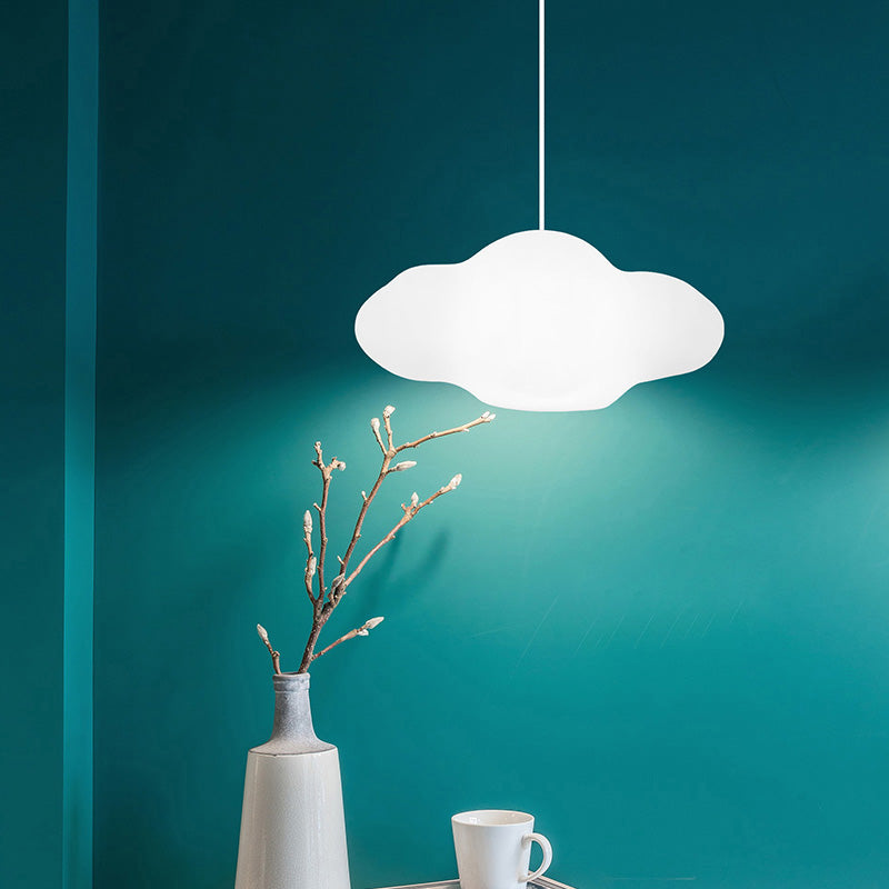 Witte wolk hangend licht modern PE 1 licht wit hanglamp in warm/wit voor slaapkamer