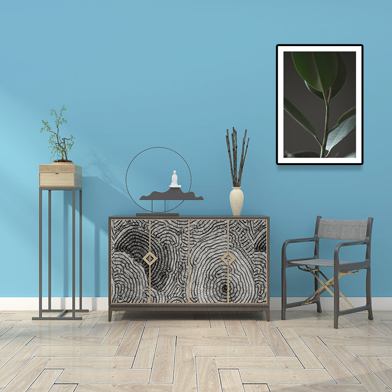 Photography Farmhouse Canvas Wall Art with Plant Stem Pattern in Green for House