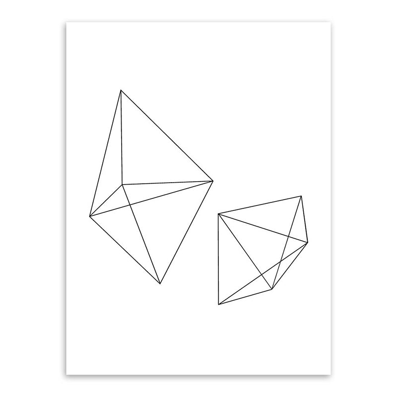 White Various Geometry Pattern Art Textured Painting for Bedroom, Multiple Sizes Available