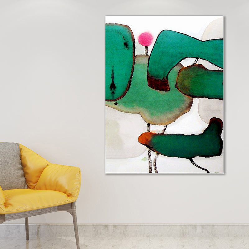 Peinture de Lotus chinois, toile d'art, fleur de couleur vive, décoration murale pour intérieur de maison