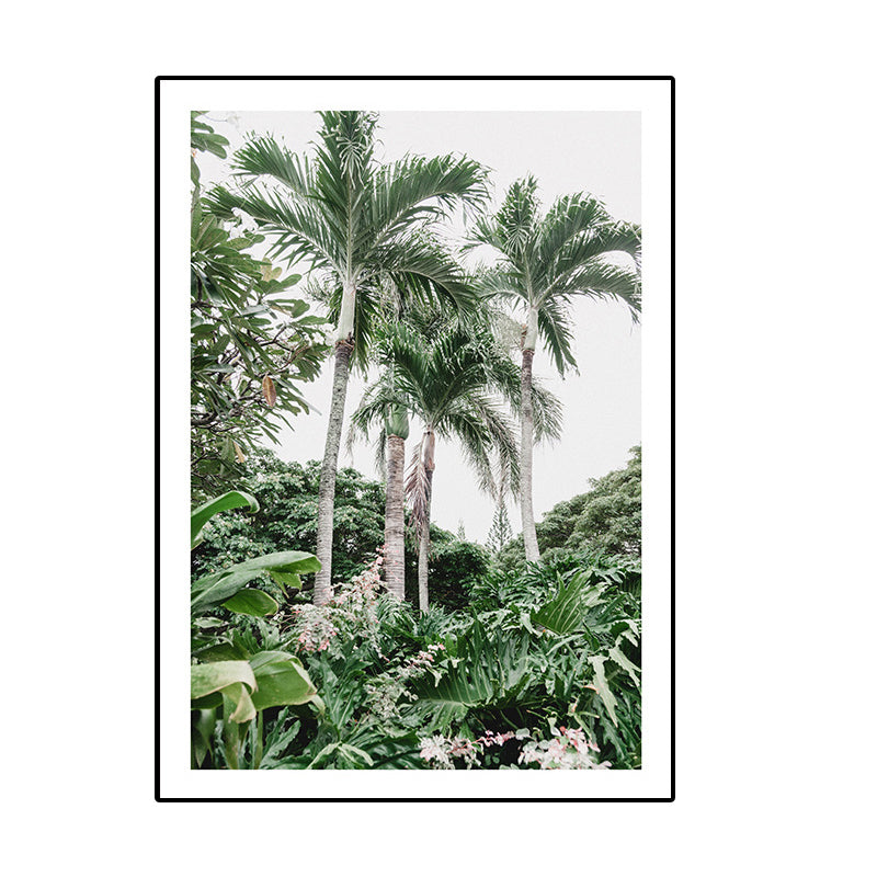Green Areca Trees Wall Art Print Textured Tropical House Interior Wrapped Canvas