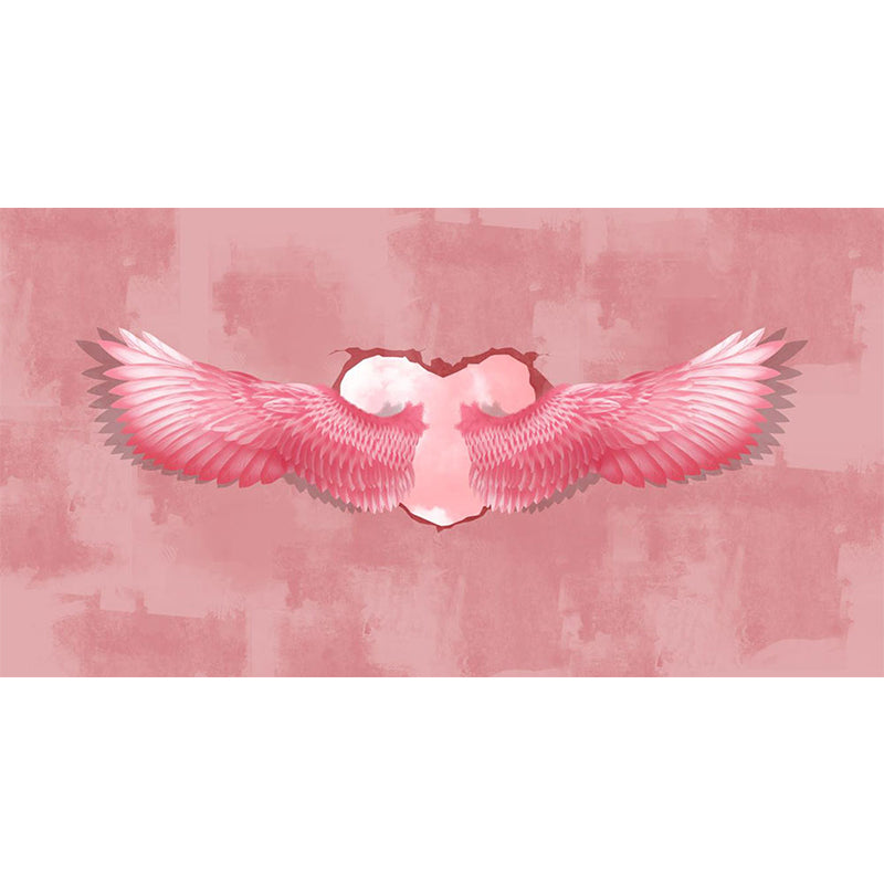 Spreading Wing Mural Decal Soft Color Contemporary Wall Covering for Living Room