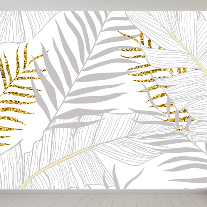 Huge Botanical Leaves Mural Wallpaper Washable Tropical Living Room Wall Covering